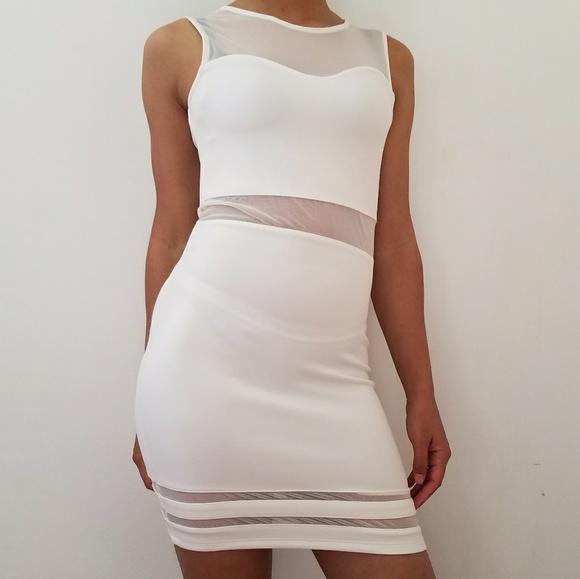 h&m white bodycon dress